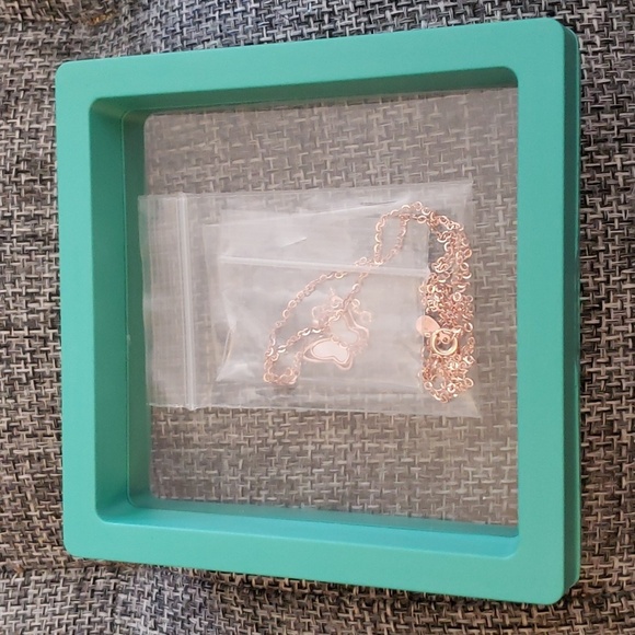 WDM Butterfly Pendant Sterling 925 White Gold Plated Adjustable Chain with CZ - Picture 5 of 9